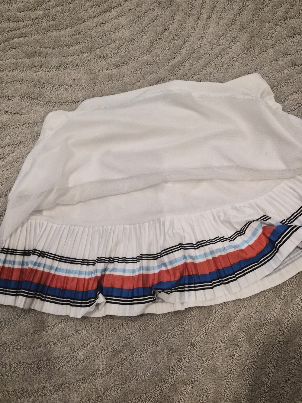 Lucky in Love White Tennis Tank And Skirt with Multicolor Pleated Hem - Small - Picture 5 of 13